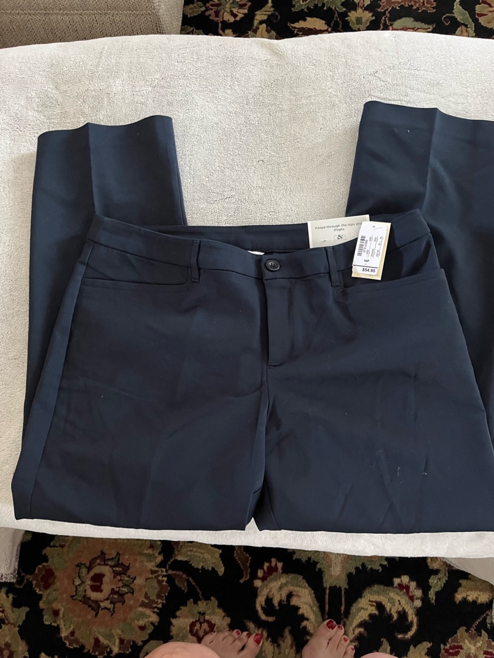 Christopher and Banks The Perfect Pant Shaped Fit Mid-Rise Trouser - Navy